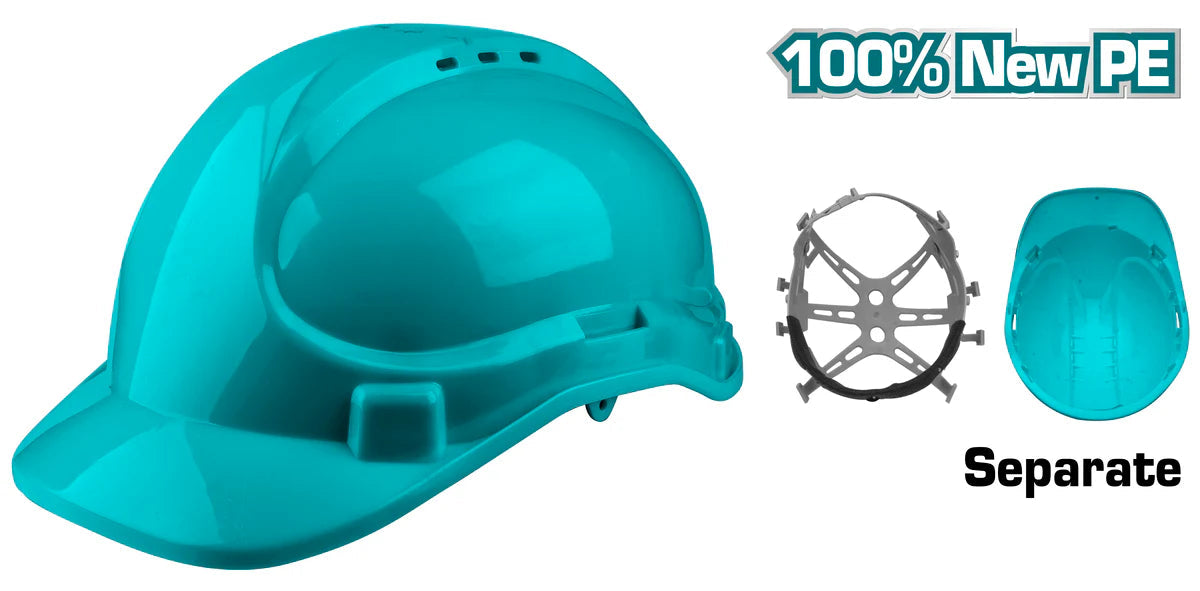 Total PE Safety Helmet TSP2608 with Vents, 8-Point Suspension Total
